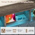 thumbnail image 5 of VanAcc King Bed Frame with 2-Tier Storage Headboard, 4 Storage Drawers and Charging Station, Grey, 5 of 9