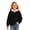 Black, variant on Girls Autumn Casual Loose Contrast Stitching Long Sleeve Pullover Hoodie Sweatshirts