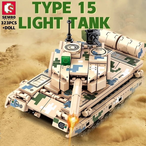 324PCS Military Equipment 85 Main Battle Tank Models Building Blocks WW2 Army Weapon Vehicles DIY Toys Gifts For Children Boys