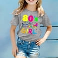 thumbnail image 2 of WEIYLL Toddler Girls Graphic Tees T Shirts 80S Carnival Colour Letter Printed Round Neck Short Sleeved Clothes for 12-13 Years, 2 of 4