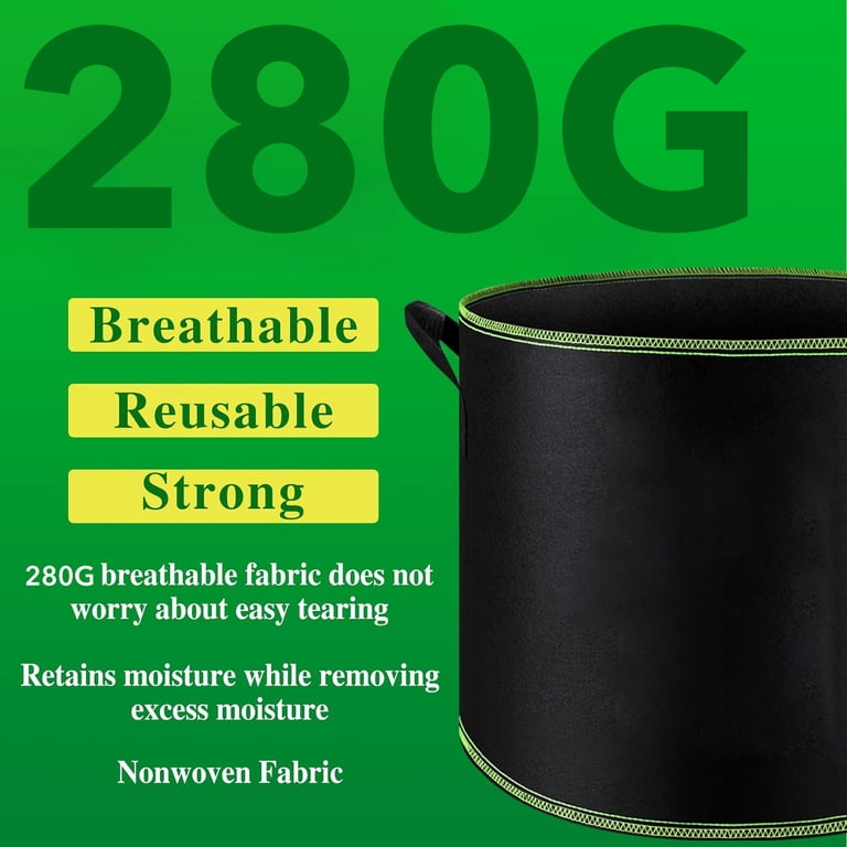 BN-LINK 5-Pack 10 Gallon Grow Bags, Black photo 2