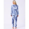 thumbnail image 4 of DARING DIVA Women's 2 Pcs Pajama Sets Kint Sweatshirt Sleepwear Blue Tie dye XL, 4 of 6