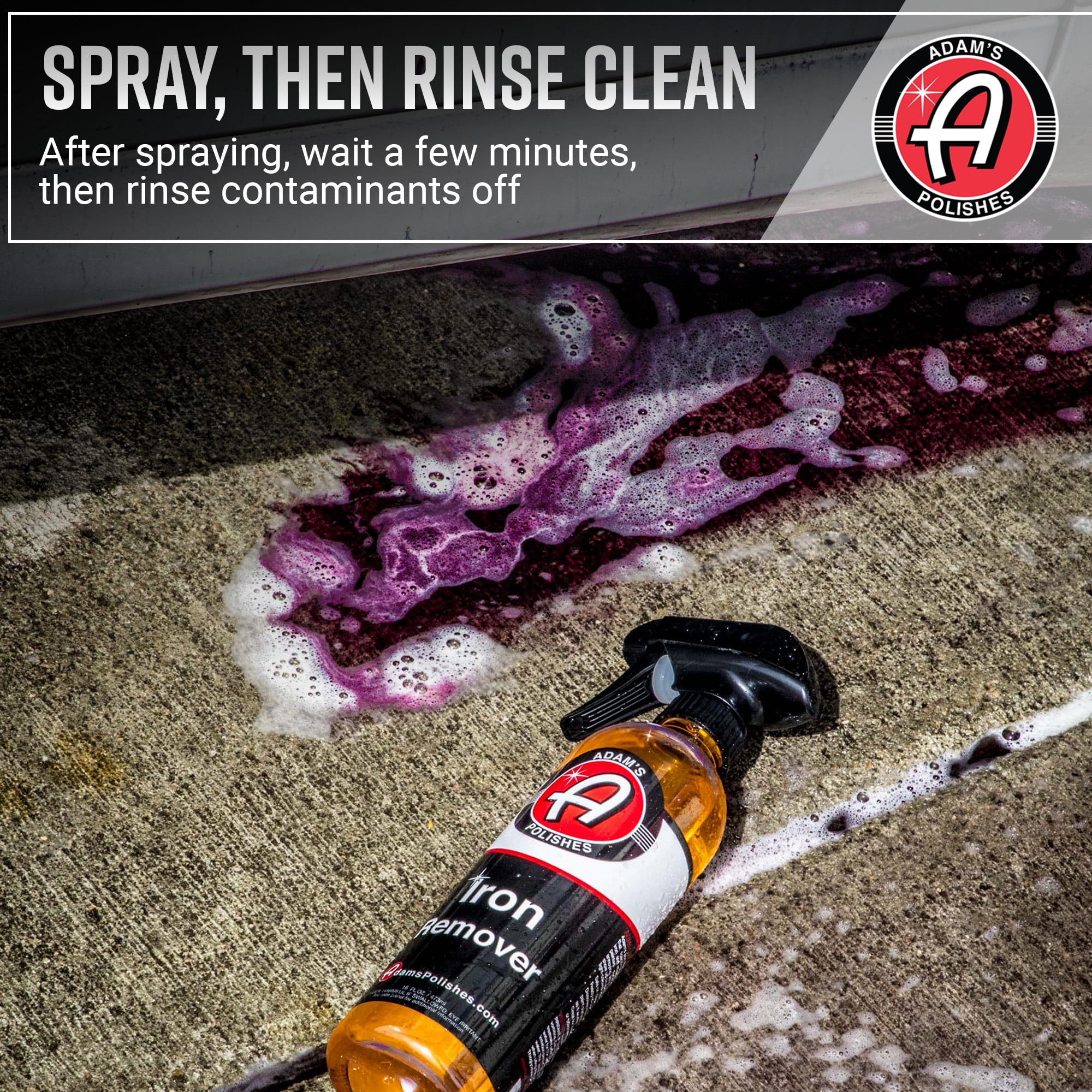 Adam's Polishes Iron Remover (16oz) - Iron Out Fallout & Stop Rust Remover Spray for Car Detailing - Removes Iron Particles in Auto Paint, Wheels, Motorcycle, RV & Boat - Use Before Clay Bar, Wax or