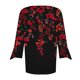 thumbnail image 4 of ICHUANYI Clearance Women's Casual Printing Three Quarter Sleeve V Neck Button T-Shirt Tees Blouse(Red, M) ICHUANYI WER2023081100375, 4 of 5