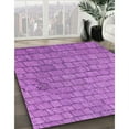 thumbnail image 3 of Ahgly Company Machine Washable Indoor Square Transitional Violet Purple Area Rugs, 8' Square, 3 of 7