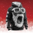 thumbnail image 5 of Men's Christmas Flannel Hooded Sweatshirt Winter Warm Lined Pullover Casual Streetwear Top With Front Pocket Grey 3XL, 5 of 5