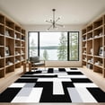 thumbnail image 2 of ODIKA 4'x6' Machine Washable Non-Slip Area Rug, Geometric Black High Traffic Rug, Black, 1051670, 2 of 7