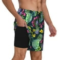 thumbnail image 2 of Yiaed Watercolor Cactuses Print Mens Swim Trunks Bathing Suit Compression Liner Beach Swim Shorts Swimwear Quick Dry Zipper Pocket No-Chafing Board Short-Large, 2 of 6