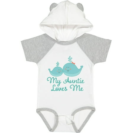 

Inktastic My Auntie Loves Me Whale Gift Baby Boy or Baby Girl Bodysuit