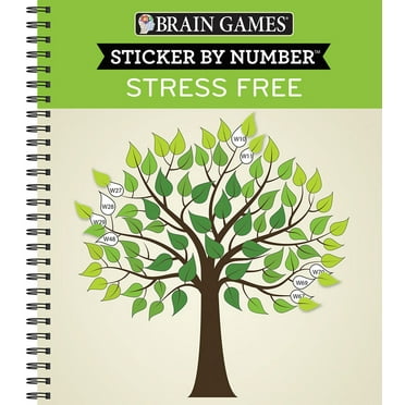 Brain Games - Sticker by Number Brain Games - Sticker by Number: Stress Free (28 Images to Sticker), (Spiral-Bound)