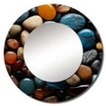 thumbnail image 2 of Designart "Spiritual Stones Of euphony I" Spiritual Stone Multi-Color Large Round Mirror - Round Bedroom Mirror Wall Decor - Traditional Round Printed Mirror - 29" x 29", 2 of 6