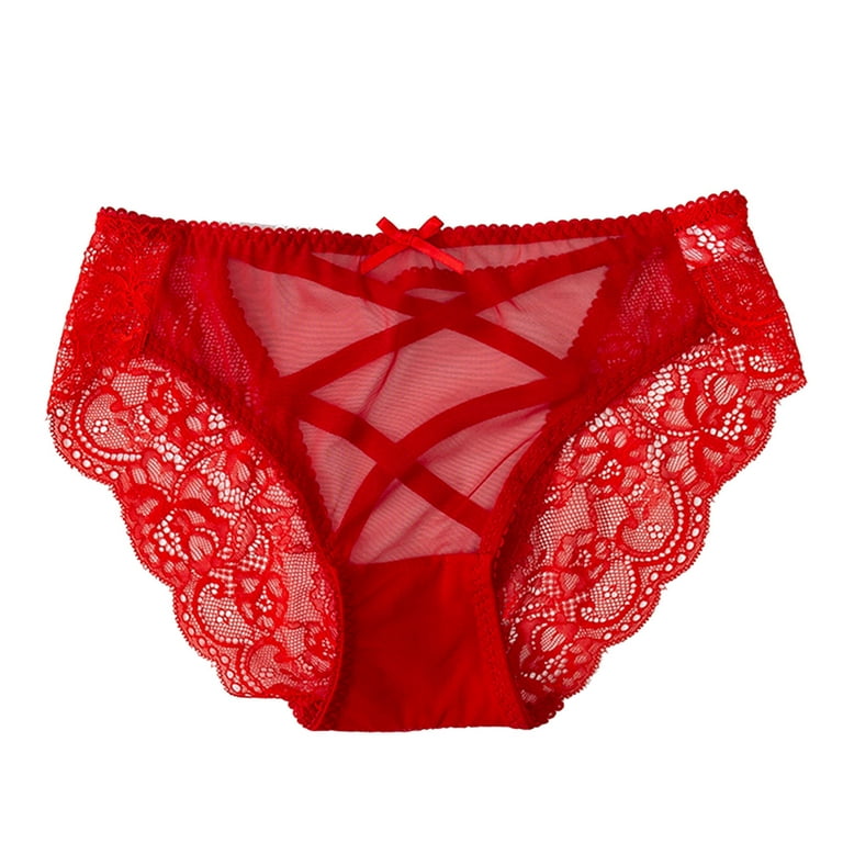 Breathable Cotton Lace Panty For Women Sexy Hollow Design, Plus Size Red Lace  Underwear From Yonnie, $21.02