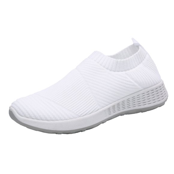 HBFAGFB Womens Sneakers Flat Trainer Leisure Outdoor Fitness and Running Sport Sneakers White Size 37