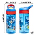 thumbnail image 4 of Zak Designs 17.5oz Sonic the Hedgehog Kids Water Bottle with Spout Cover and Built-in Carrying Loop, Made of Durable Plastic, Leak-Proof Design for Travel (17.5 oz, Pack of 2), 4 of 8