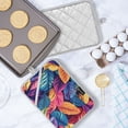 thumbnail image 5 of Yayeee Pot Holders Kitchen Heat Resistant with Pockets 7"x9.8" Cotton Oven Cooking Hot Pads, Colorful Art Leaves Pattern, 5 of 7