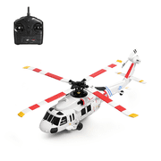 WL K270 UH-60L Black Hawk RC Helicopter RTF 2.4G 4CH Brushless Motor Flybarless 4-Rotor Aircraft with Optical Flow Positioning for Beginner - Adjustable throttle( White / 4 Battery )