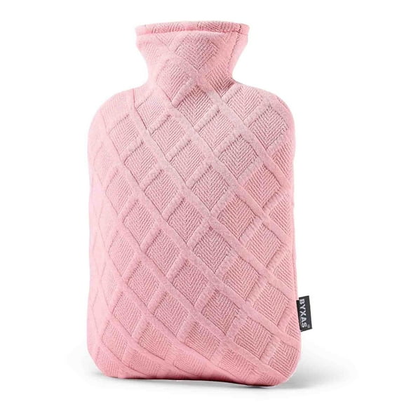 FORICOM Fuzzy Hot Water Bottle with Soft Cover, Sweater,Hot Water Bags for Pain Relief 2Liter,Heat Pad,Hot and Cold Therapy,Menstrual,Bpa Free(Pink)