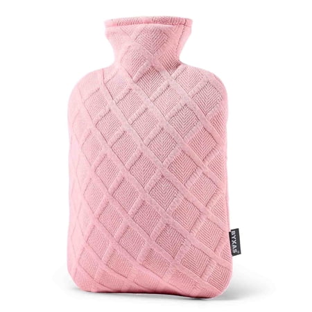 Hot Water Bottle with Cover,2L Leak-Proof Hot Water Bag for Hot & Cold Therapy,PVC Heating Pad for Menstrual Cramps,Hand Feet & Bed Warmer,Pink