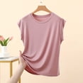 thumbnail image 2 of Asxite Tank Tops for Women Sleeveless Solid Color Soft Round Neck Ruffle Detail Casual Blouse, 2 of 5