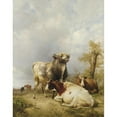 thumbnail image 3 of Thomas Sidney Cooper 15x18 Black Modern Framed Museum Art Print Titled - A Bull and Cows in a Landscape (1825), 3 of 5