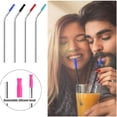thumbnail image 6 of HOMEIORA 22 Pack Reusable Straws Tips, Silicone Straw Tips, Multi-color Food Grade Straw Tip Covers Only Fit for 1/4 Inch Wide(6MM Out diameter) Stainless Steel Straws, Black, 6 of 6