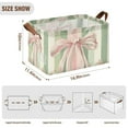thumbnail image 4 of Pink Green Ribbons Stripe Foldable Storage Large Fabric Storage Baskets Organizer Storage Bins with Handles for Shelves, 4 of 8
