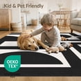 thumbnail image 4 of ODIKA 8'x10' Washable Area Rug Durable, Non-Slip Black White Geometric Abstract Art Design Elegant Contemporary with Bold Contrast for Living Room, Under Sectional, Family, 4 of 7