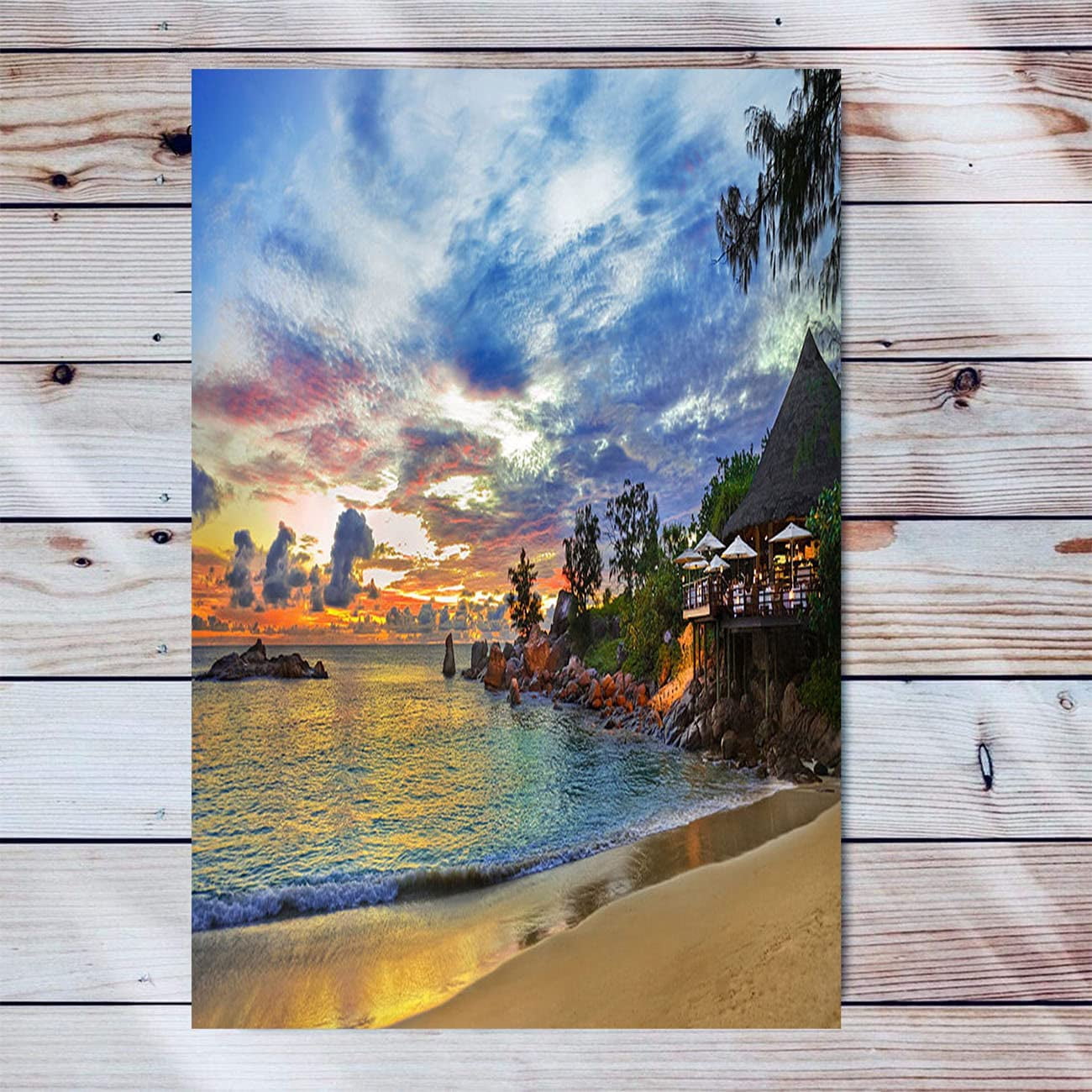 Beach Tropical Sunset Canvas Wall Art For Living Room Modern Artwork