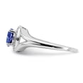 thumbnail image 2 of Auriga Fine Jewelry 925 Sterling Silver Rhodium plated Diamond and Sapphire Engagement Ring Size 5 for Women, 2 of 6