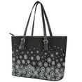 thumbnail image 3 of ZUXONGSY Snowflake Print Handbag for Women Fashion Satchel Handbags Practicality Top Handle Tote Bag with Zippered for Business Shopping, 3 of 6