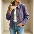 thumbnail image 6 of Floleo Womens Soft Microfiber Jacket Button Down Collared Long Sleeve Casual Outerwear with Patch Pockets for Fall Spring Daily Wear, 6 of 8