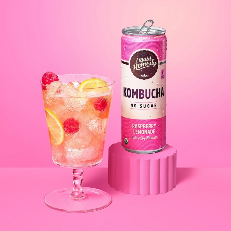 Liquid Remedy Kombucha Raspberry Lemonade Low Calorie Sugar Free
