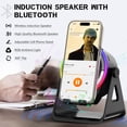thumbnail image 2 of Wireless Induction Speaker, 5-in-1 Bluetooth 5.3 Phone Stand with 360° Rotation & RGB Ambient Light - Cool Tech Gadgets Gifts for Men Women Dad Mom - Compatible iPhone/Android/iPad/Samsung (Black), 2 of 4