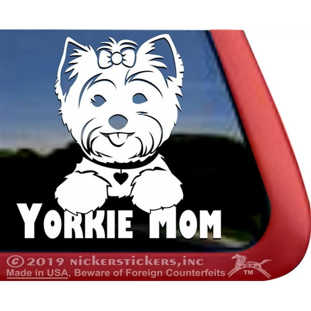 Yorkie Mom High Quality Vinyl Yorkshire Terrier Dog Window Decal