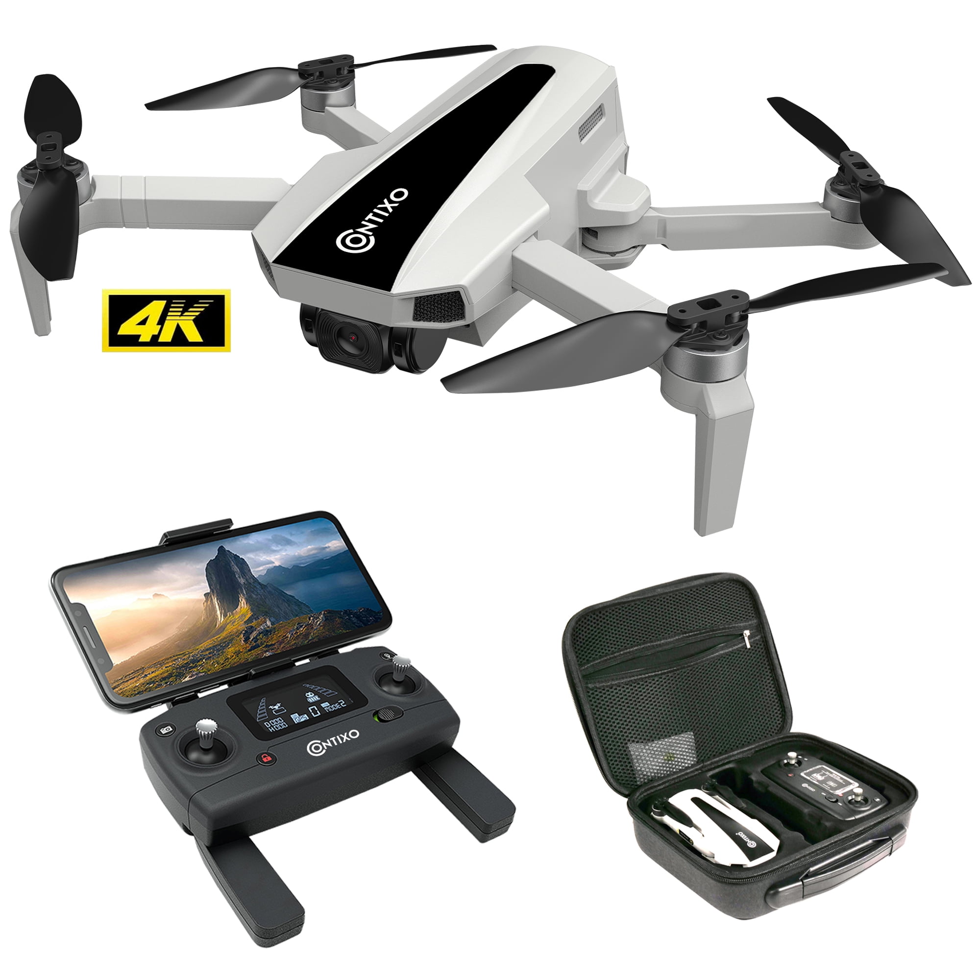 Drone avec Caméra pour adultes Full HD 1080p FPV vidéo en direct 120 ° Large
