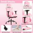 thumbnail image 4 of NiamVelo Gaming Chair with Footrest, Racing Style Gamer Chair for Adults&Teen, High Back Reclining Game Chair with Headrest and Lumbar Support, Computer Chair Desk Chair 250lb Capacity （Pink）, 4 of 7