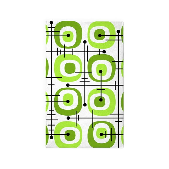 CafePress - MCM Abstract Pattern Chartreuse - 3'x5' Decorative Area Rug, Fabric Throw Rug
