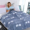 thumbnail image 6 of Yardvibe Cooling Comforter Twin Size, Elephant Print Breathable Summer Comforter for Hot Sleepers & Night Sweats, Silky Smooth Cooling Blanket, Blue (D), 6 of 6