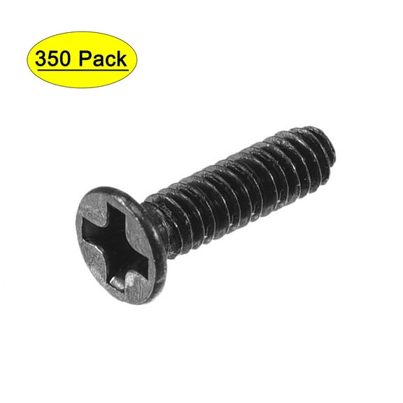 Uxcell M2 x 8mm Phillips Screws Fastener Black Zinc Plated 350 Pack
