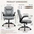 thumbnail image 3 of COOLHUT Leather Office Chair, Big and Tall Office Chair 400LBS Wide Seat Ergonomic Computer Desk Chair High Back Executive Leather Chair Adjustable Task Chair Lumbar Back with 8-Year Warranty, Gray, 3 of 10
