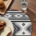 thumbnail image 4 of Round Placemats Set of 4 Gray Boho Aztec Place Mats Washable Woven Placemat Southwest Tribal Geometric Circle Braided Table Mat for Kitchen Dining Table Party Home Decor 15 Inch, 4 of 8
