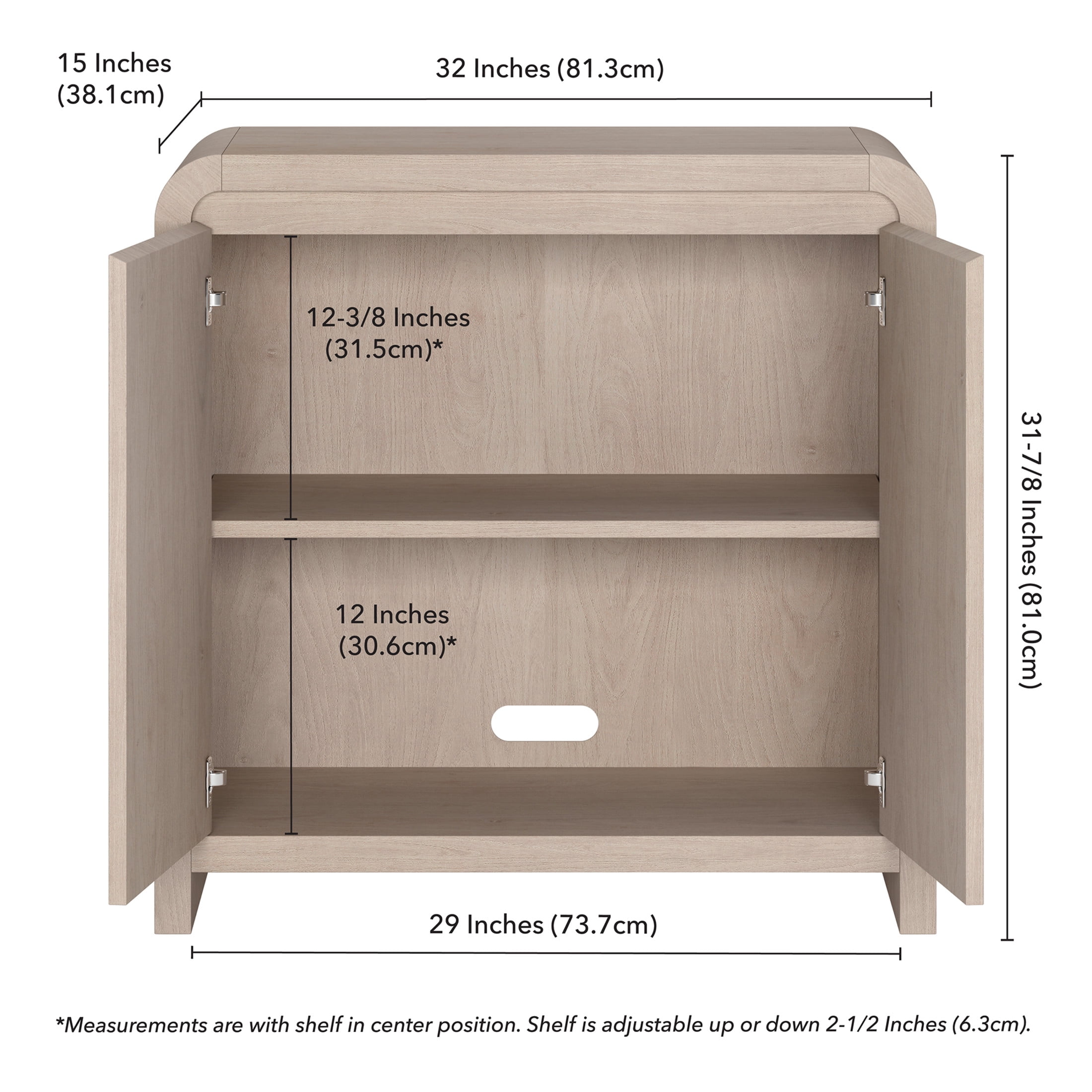 Evelyn&Zoe Modern/Contemporary 32" Wide Alder White Accent Cabinet