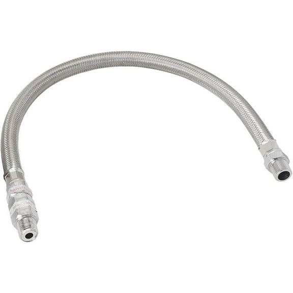 Vixen Horns Stainless Steel Air Compressor Braided Leader Hose with Check Valve 3/8" NPT Male to 3/8" NPT Male 20inch Chrome VXA7335