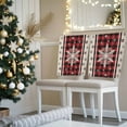 thumbnail image 3 of Christmas Snowflake Chair Covers Set of 1 Red Beige Buffalo Plaid Winter Snow Chair Back Covers Stretch Removable Washable Slipcovers Protector for Dining Room Kitchen Party Decor, 3 of 5