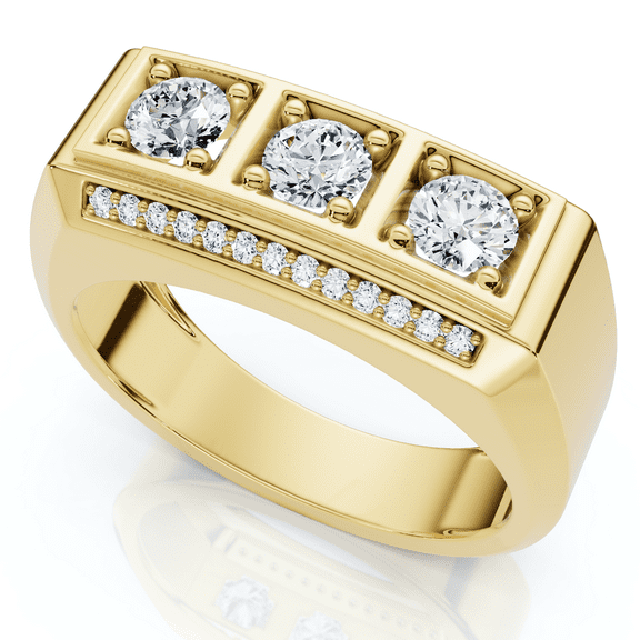 Pompeii 1Ct TW Men's Diamond Ring Lab Grown 14k Gold or Platinum (F/G,VS1-VS2)