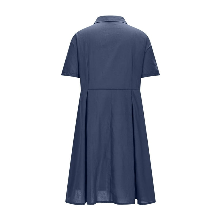 cos blue linen shirt dress COS Linen-blend Midi Shirt Dress in Blue