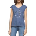 thumbnail image 2 of Camiseta gráfica Calvin Klein con logotipo de lámina Mujer Azul Talla Mediana, 2 of 2