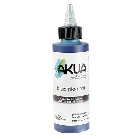 UPC: 0893419000125 | Speedball Akua Liquid Pigment Pthalo Blue Green 4 oz.