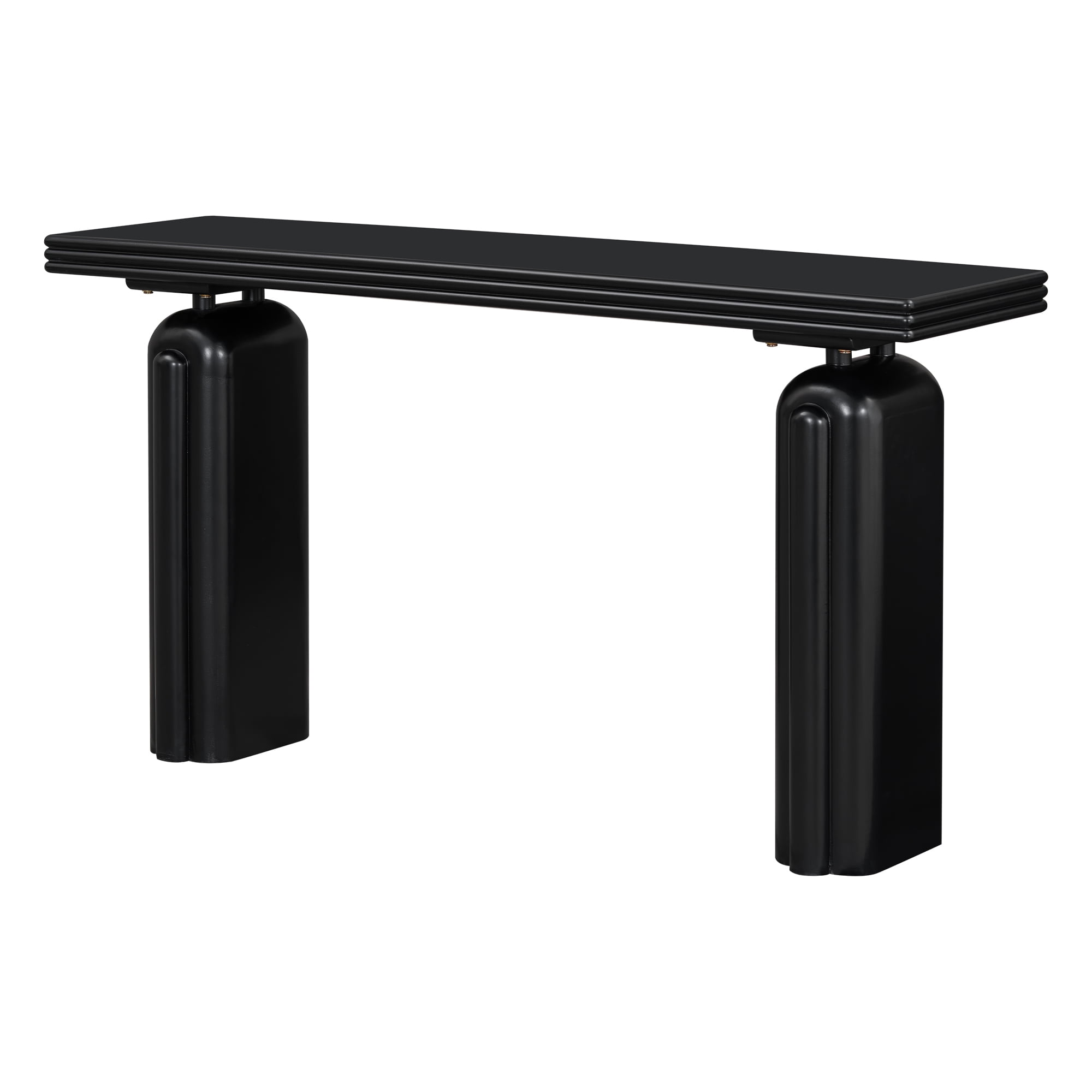 Euroco 60" Long Console Table,Wooden Rectangular Narrow Sofa Table Behind the Couch Entryway Table for Hallway, Living Room, Foyer,Black