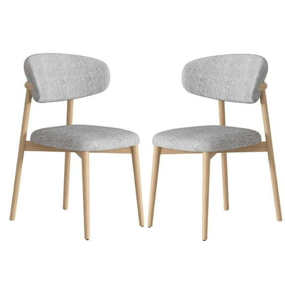 Casabianca Home Andrea Set Of 2 Dining Chair In Beige Linen Fabric